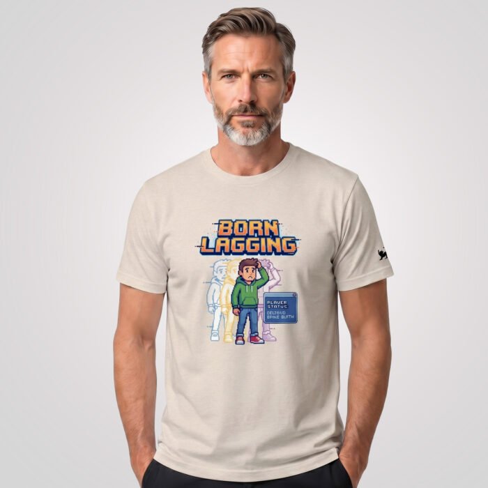 Arcade: Born Lagging Unisex Fitted T-Shirt - Image 6