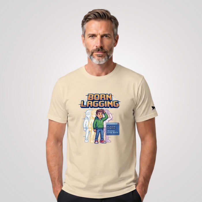 Arcade: Born Lagging Unisex Fitted T-Shirt - Image 4