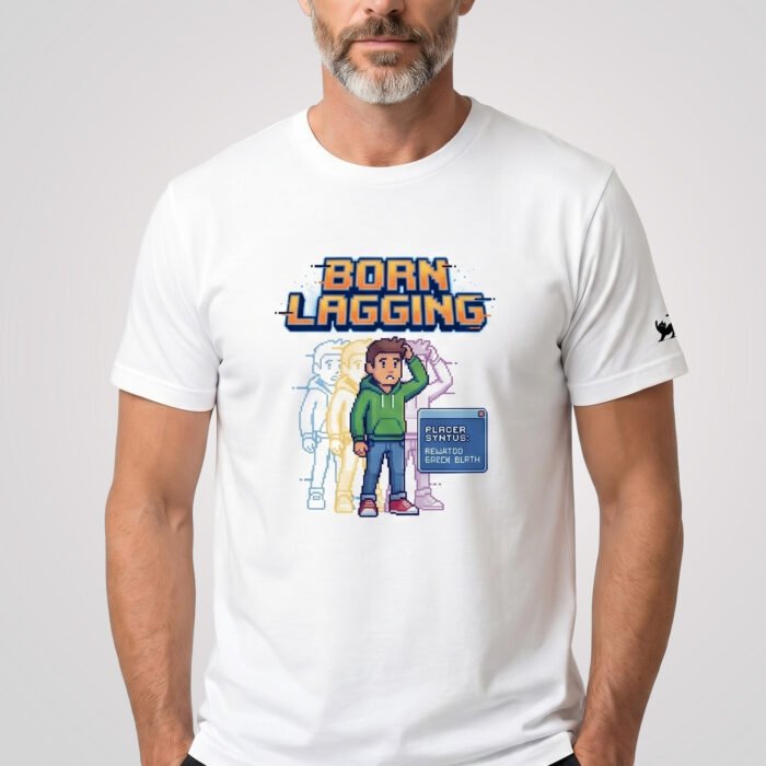 Arcade: Born Lagging Unisex Fitted T-Shirt - Image 8