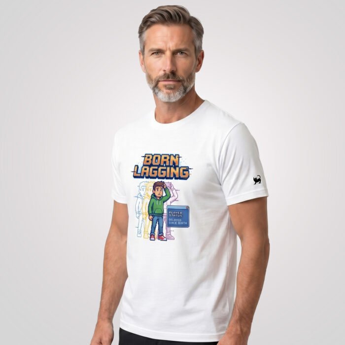 Arcade: Born Lagging Unisex Fitted T-Shirt - Image 2