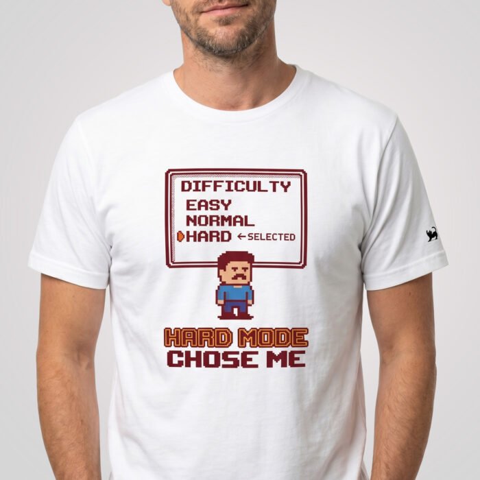 Arcade: Hard Mode Chose Me Unisex Fitted T-Shirt - Image 9