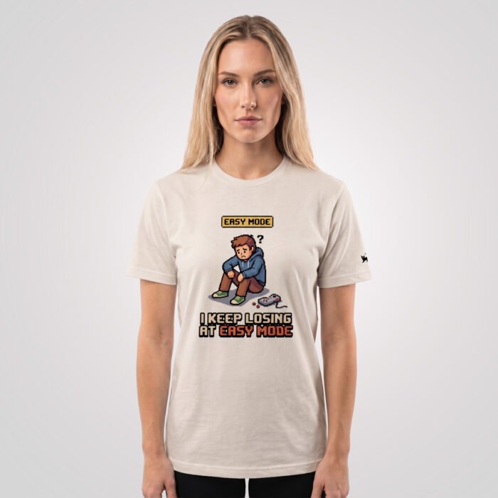 Arcade: I Keep Losing at Easy Mode Unisex Fitted T-Shirt - Image 3