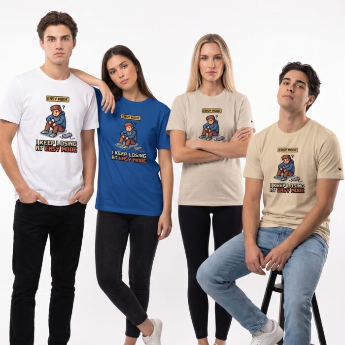 Arcade: I Keep Losing at Easy Mode Unisex Fitted T-Shirt - Image 8