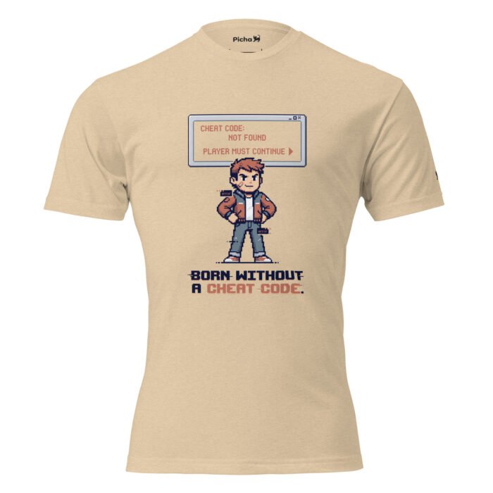 Arcade: Born Without a Cheat Code Unisex Fitted T-Shirt - Image 17