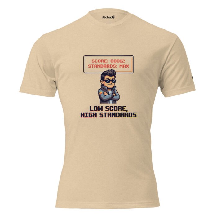 Arcade: Low Score, High Standards Unisex Fitted T-Shirt - Image 12
