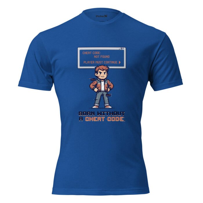 Arcade: Born Without a Cheat Code Unisex Fitted T-Shirt - Image 12