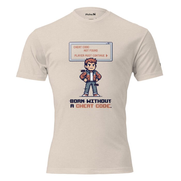 Arcade: Born Without a Cheat Code Unisex Fitted T-Shirt - Image 20