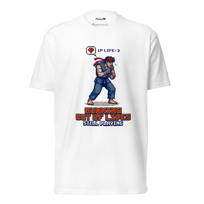 Arcade: Running Out of Lives Unisex Fitted T-Shirt - Image 12