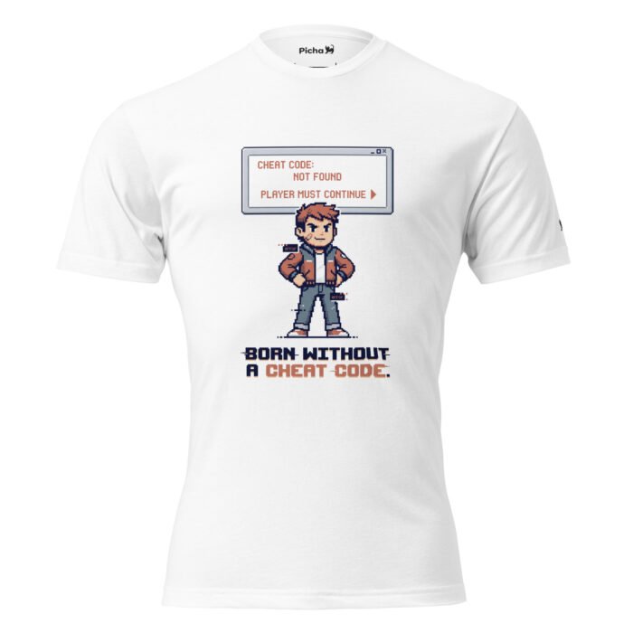 Arcade: Born Without a Cheat Code Unisex Fitted T-Shirt - Image 25