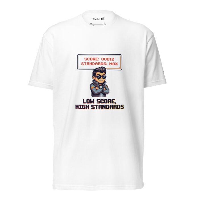 Arcade: Low Score, High Standards Unisex Fitted T-Shirt - Image 8