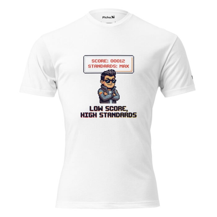 Arcade: Low Score, High Standards Unisex Fitted T-Shirt - Image 19