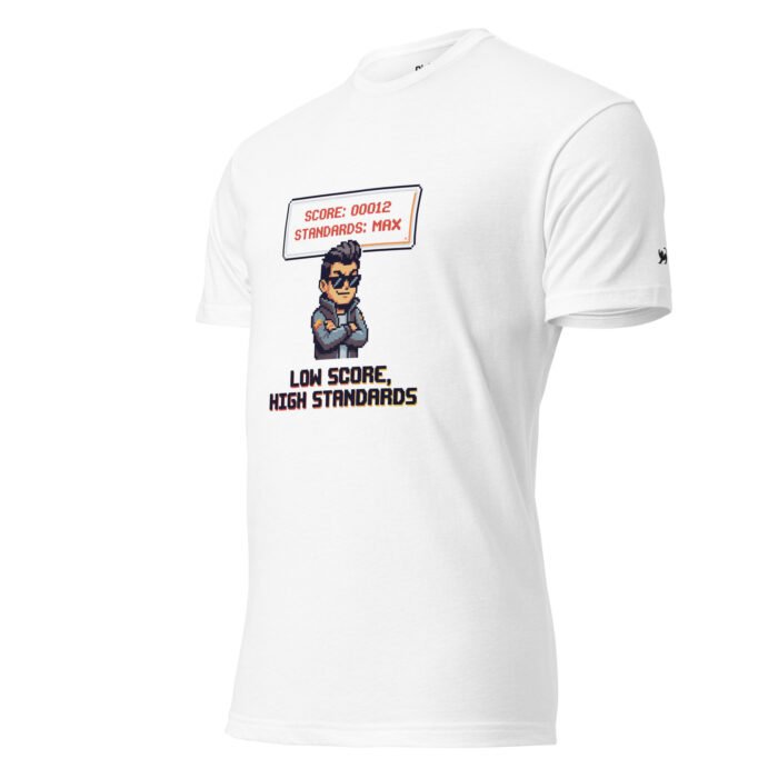 Arcade: Low Score, High Standards Unisex Fitted T-Shirt - Image 21