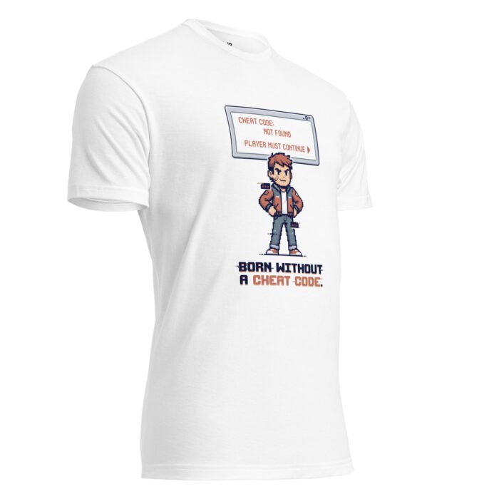 Arcade: Born Without a Cheat Code Unisex Fitted T-Shirt - Image 28