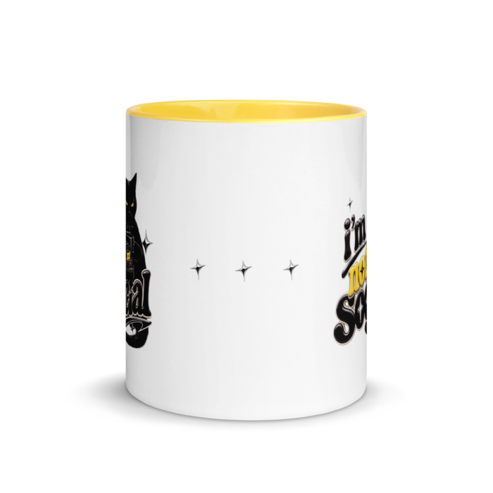 I'm Not Social Yellow Ceramic Mug - Image 2