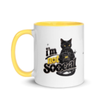 I'm Not Social Yellow Ceramic Mug - Image 3
