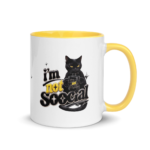 I'm Not Social Yellow Ceramic Mug - Image 4