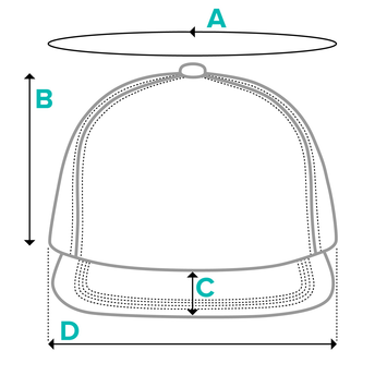 Flat bill cap product measurements