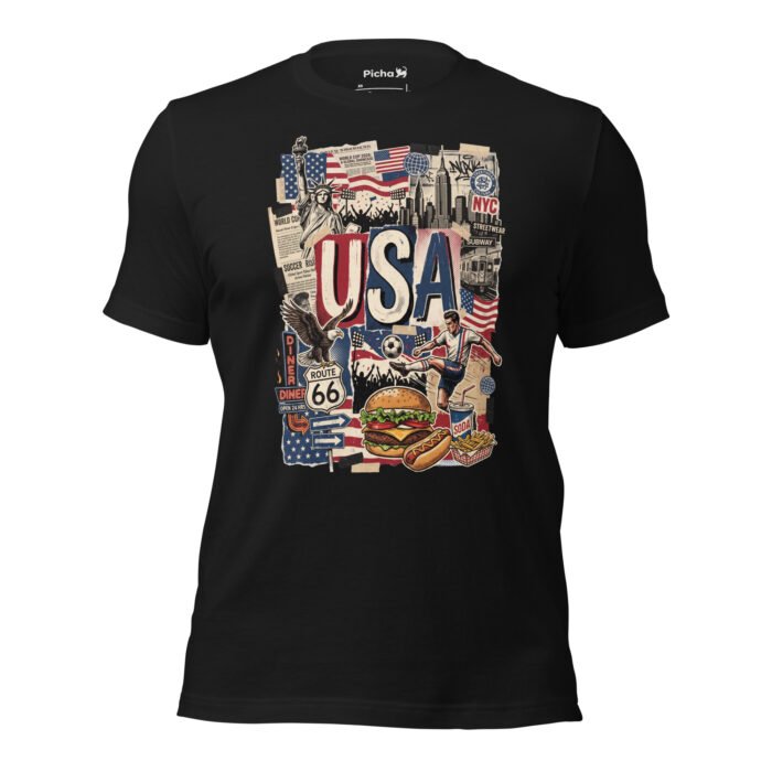USA Beautiful Noise Unisex T-Shirt - Image 8