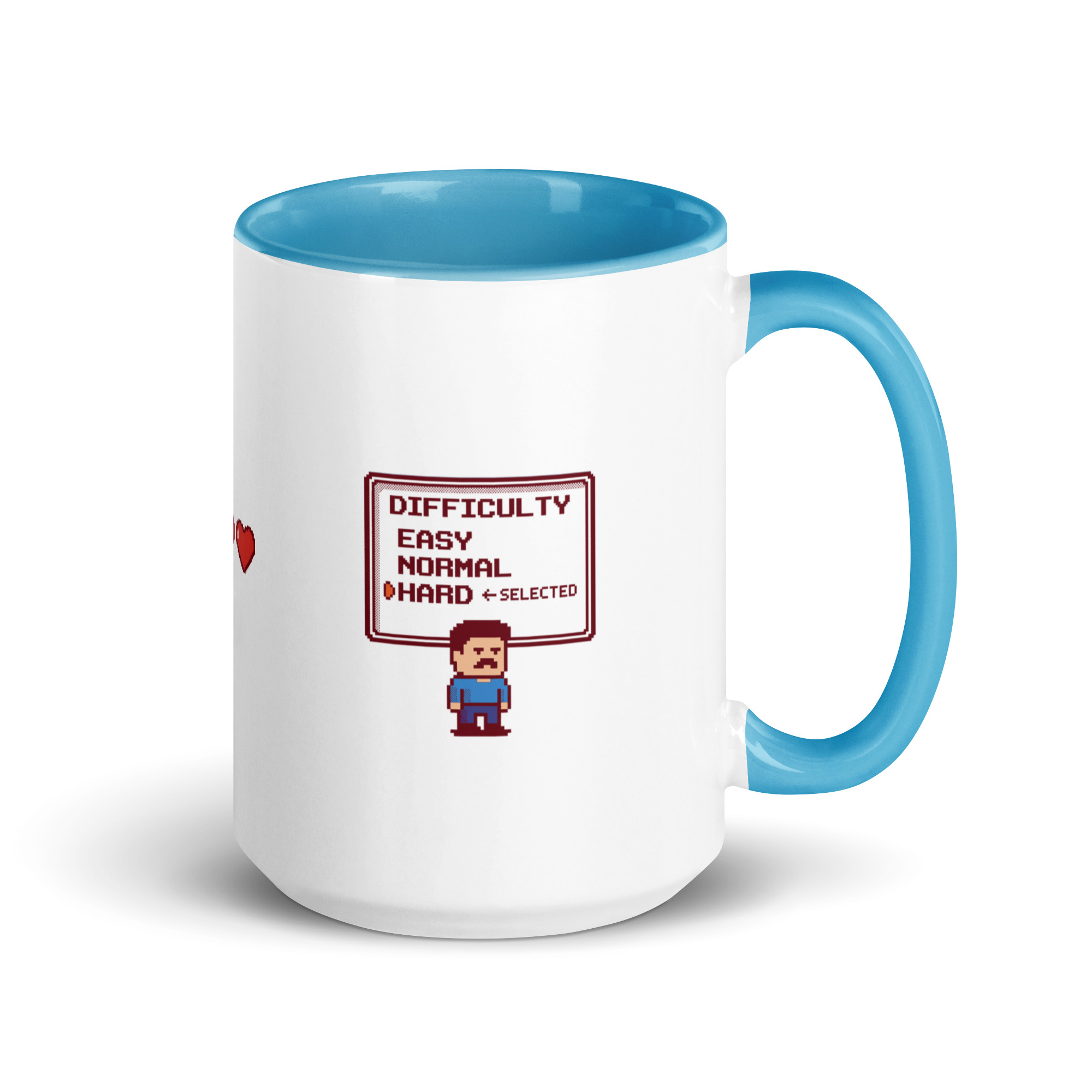 white-ceramic-mug-with-color-inside-blue-15-oz-right-6a039968c5abf.jpg Hard Mode Chose Me - Image 1